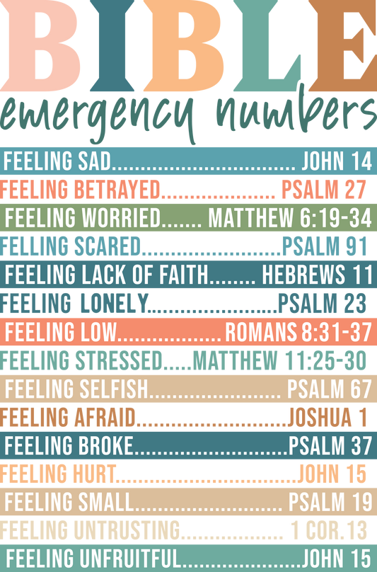 Bible emergency numbers